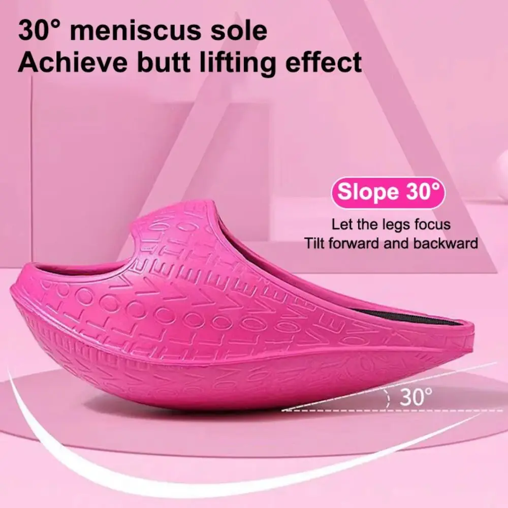 1 Pair Women's Body-shaping Slippers Rocking EVA Material Calf Stretching Sandals Balance Shoes Thick Sole Rocking Slipper
