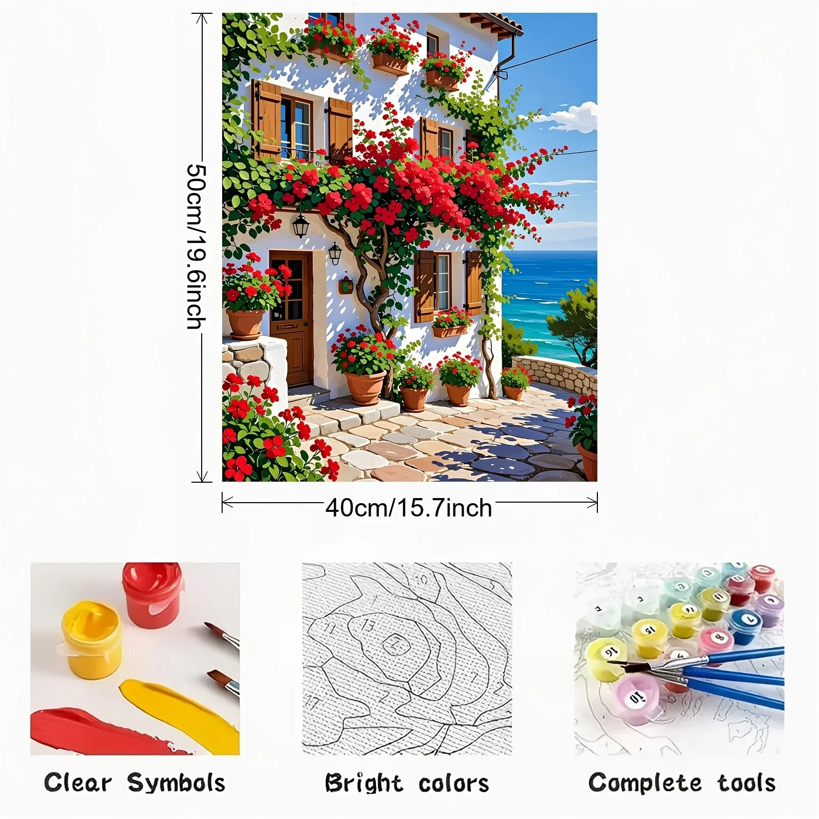 Professional Art Use, A 2D Flat Digital Painting Kit, Perfect for Beginners, Featuring a Picturesque Scene of a White House with