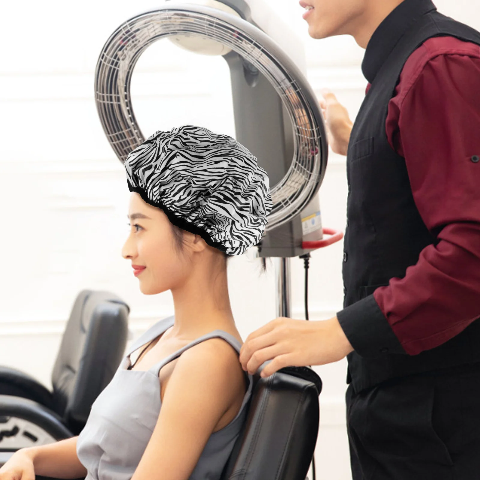 

2pcs Hair Oil Caps Reusable Spa Shower Cap For Long Hair Heat Damage Protection Waterproof Double Layer Thermal Salon Cap Deep