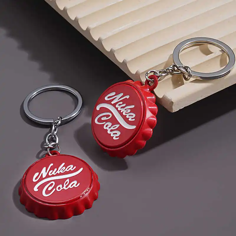 Coke Bottle Cap Key Chain Atomic Soda Metal Bottle Opener Bag Pendant Hanging Ornament Holiday Gift