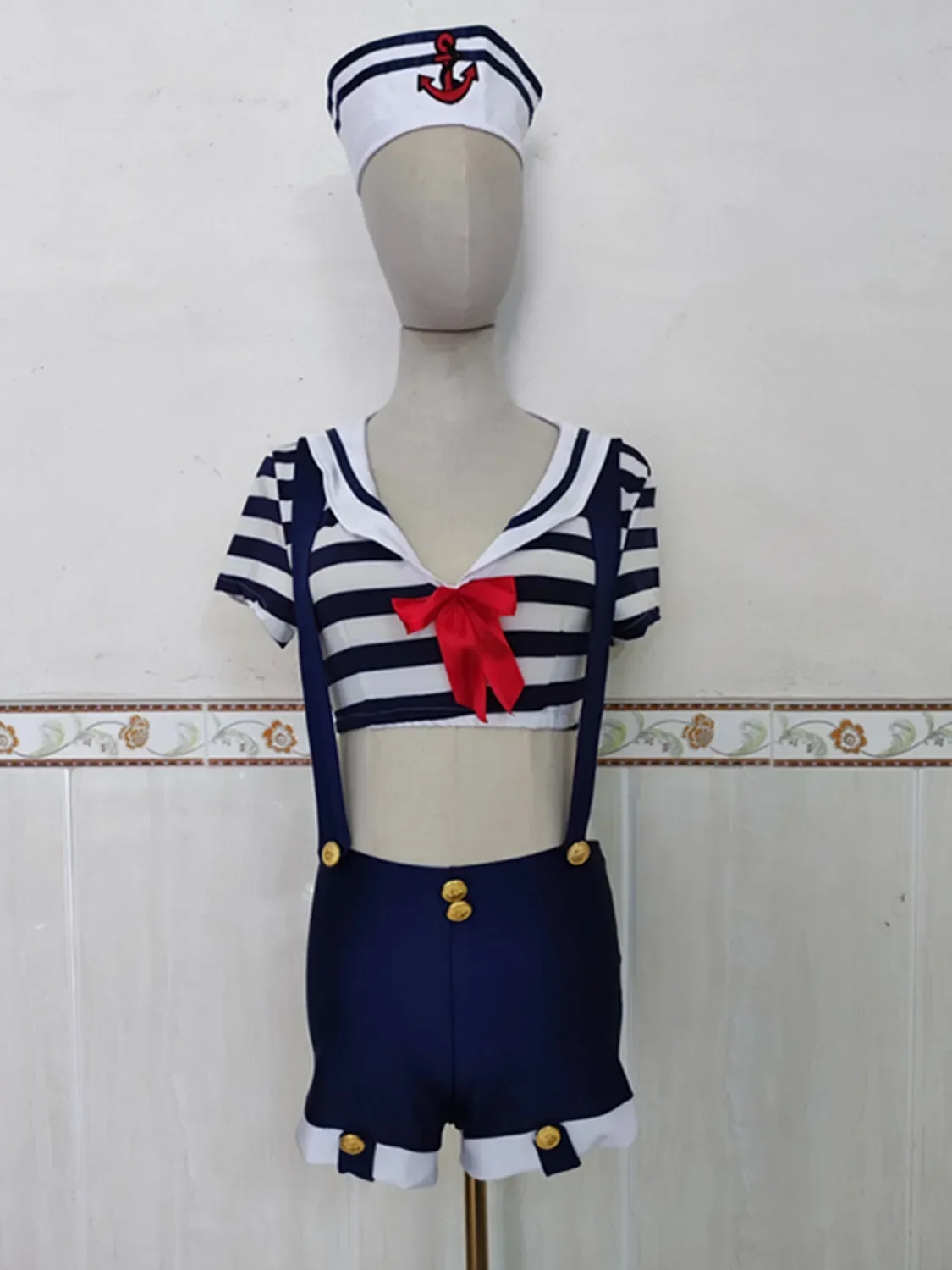 Disfraz de marinero azul marino para fiesta de Carnaval y Halloween، puesta en scquina، soldado marino، فيستدو دي كوسبلاي