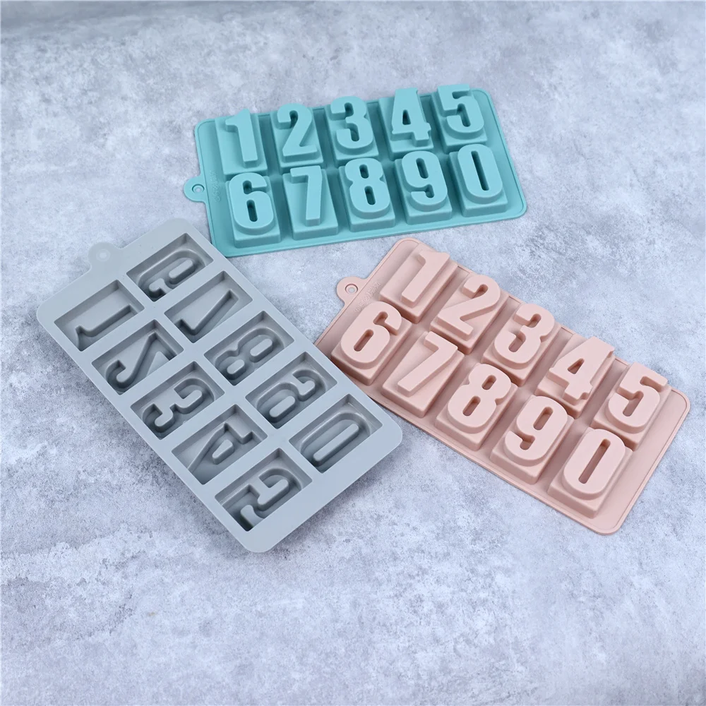 0-9 Arabic Numerals Epoxy Resin Molds DIY Craft Digital Number Pendant Silicone Mould Cake Decorating Tools Baking Accessories