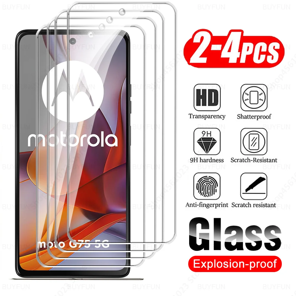 2/4Pcs For Motorola Moto G04 4G Glas Screen Protector Tempered Glass G04s G14 G24 Power G34 G54 G64 G84 G55 G45 G35 G75 5G Cover