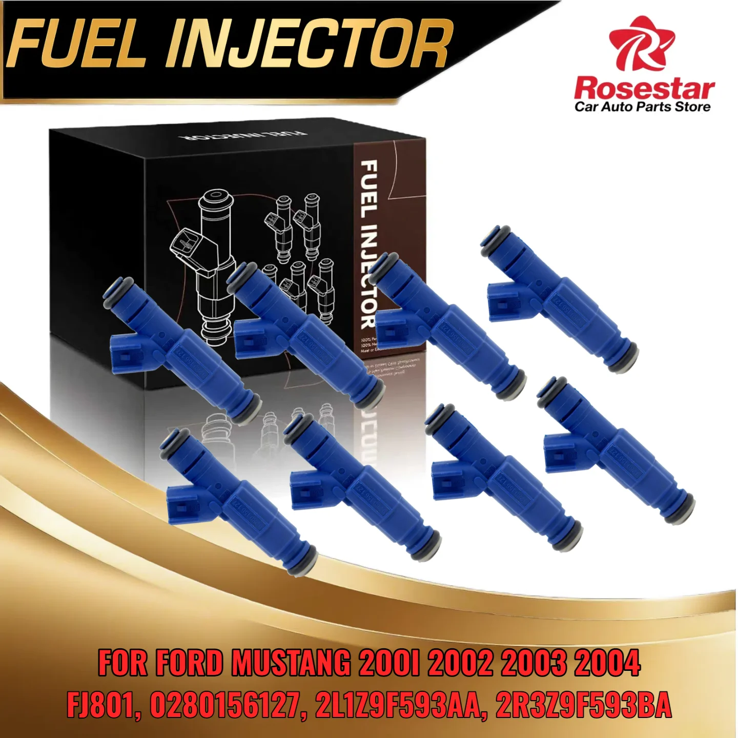 

8pcs Flow Matched Fuel Injector for Mustang 2001 2003 2004 V8 46L DOHC 2L1Z9F593AA