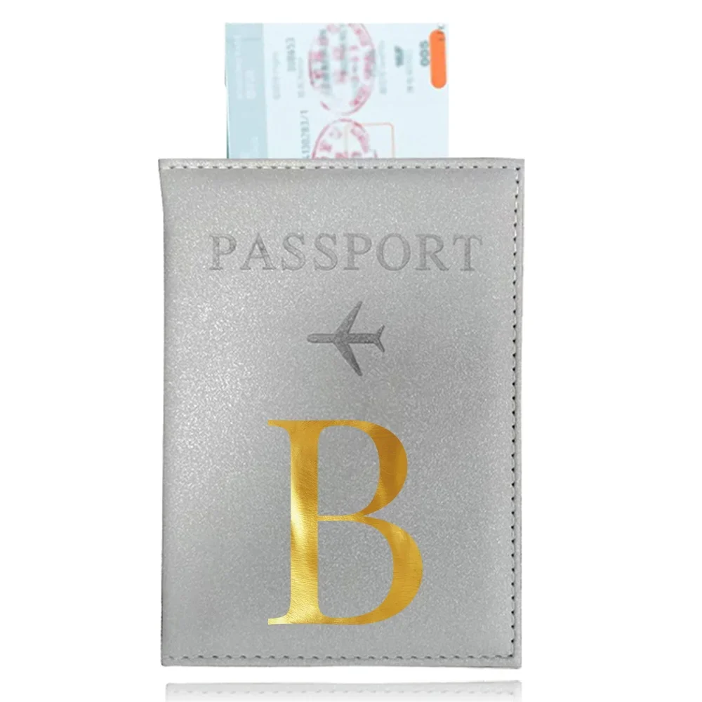 Étui étanche en PU pour passeport, portefeuille d'affaires, porte-carte de crédit, série de motifs de lettres, poudres de protection, 1PC