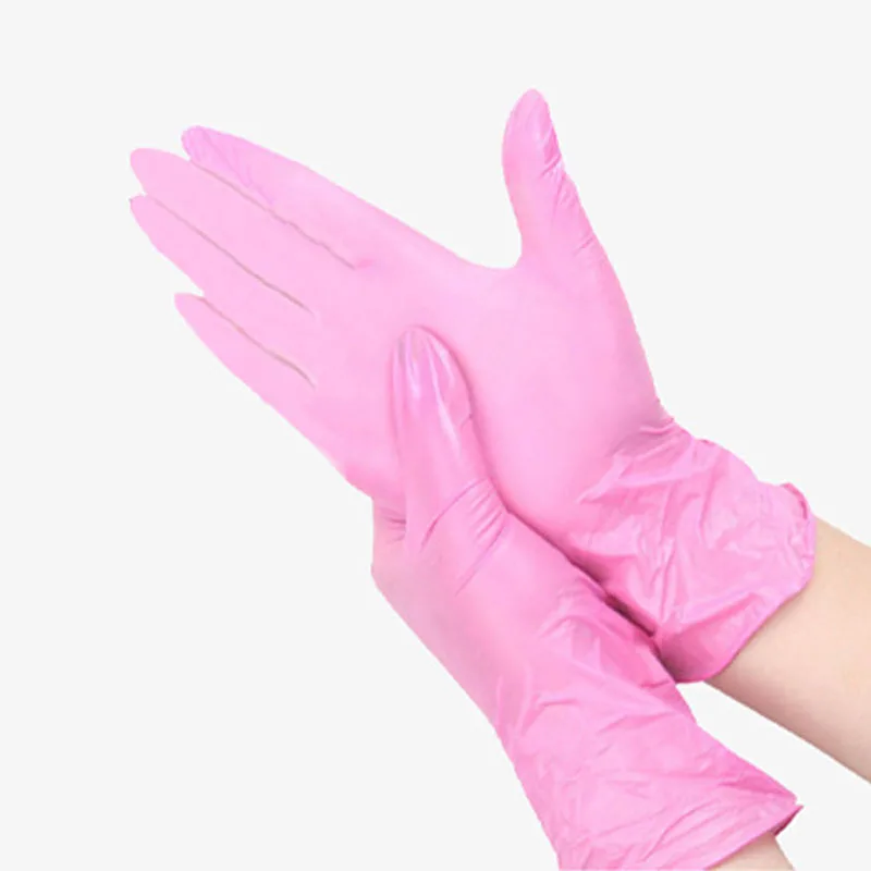 

100PCS Light Pink Disposable Nitrile Gloves Waterproof Anti-static Durable Light Pink Gloves For Kitchen Cooking Tools