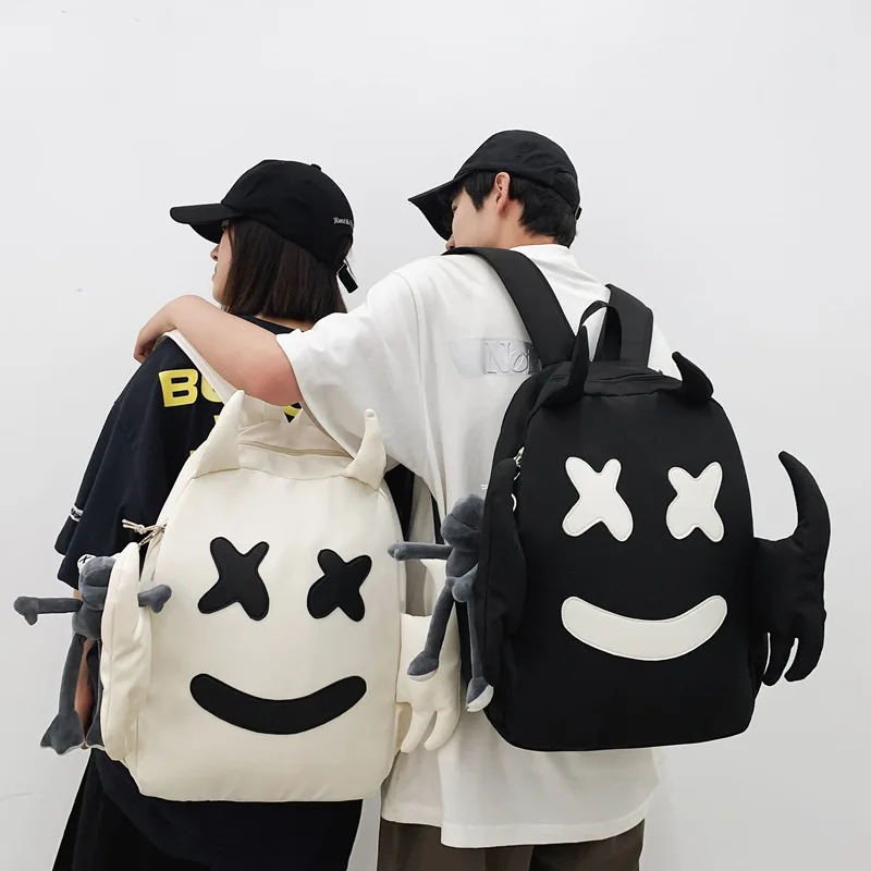 New Luxury Ghost Backpack Student Creative Hip Hop High Street Schoolbag Women MenTrend Large Capacity Shoulder Bag