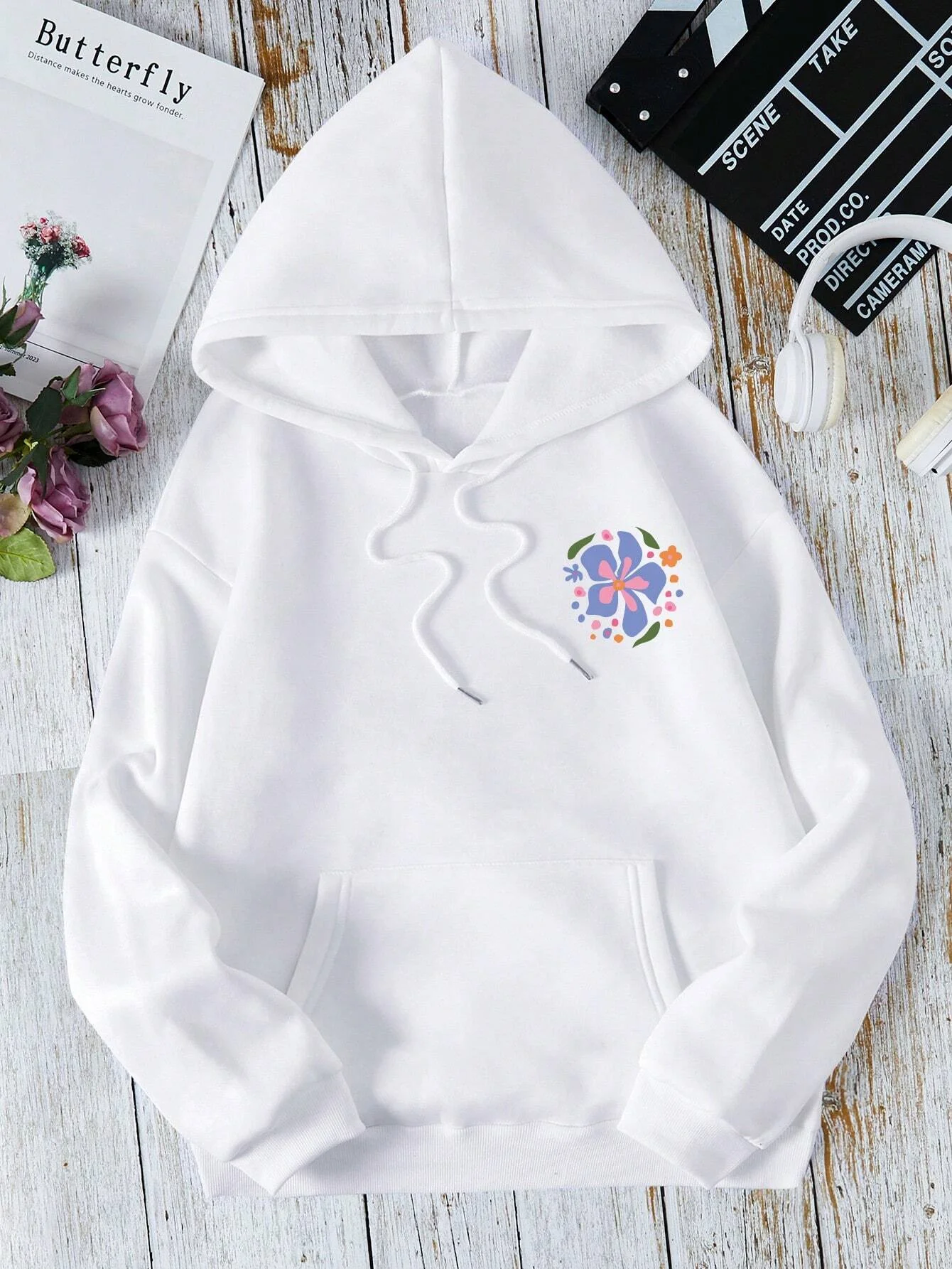 Ocean coconut tree printed women\'s hoodie fashion design loose casual versatile women\'s clothing autumn/winter fleece hoodie