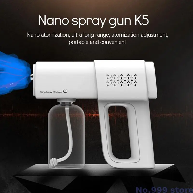 K5 Rechargeable Nano Atomizer Home Disinfection Steam Spray Gun 380ml Electric Wireless Disinfection Sprayer Handheld Portable