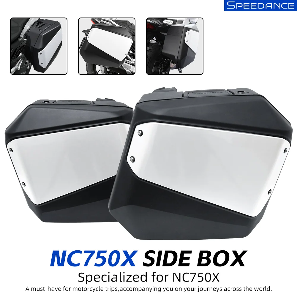 Speedance Kufry Boczne Do Motocykla, OEM Key Lock Plastic Side Cases for Honda NC750X, Quick Release Luggage Boxes