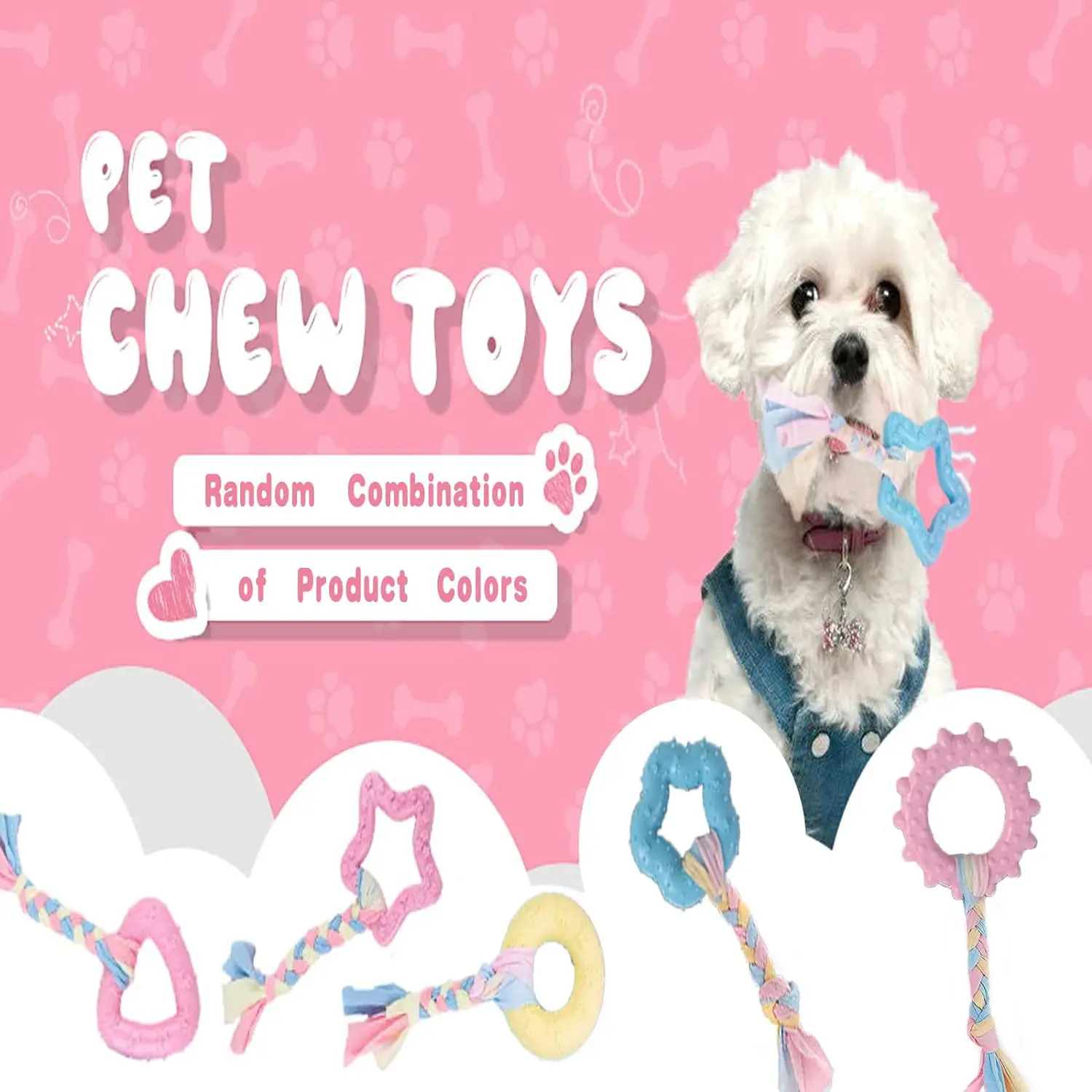 Interactive Dog Toys For Small Dogs Cats Squeaky Dog Chew Toys Rope For Aggressive Chewers Indestructible Puppy Pet Accessories