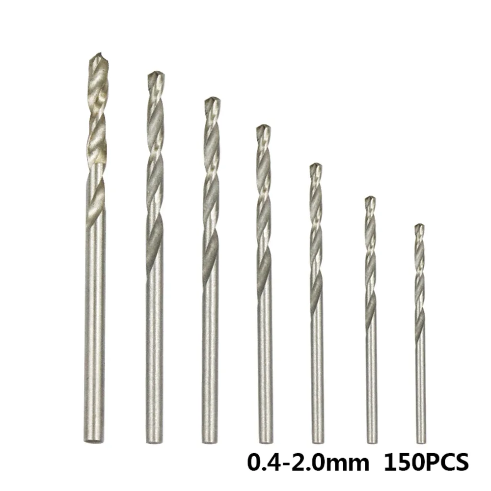 Conjunto de brocas helicoidais hss, 150 peças, 0.4-3.2mm, mini para diy, hobby, artesanato, carpintaria, cortador de arma