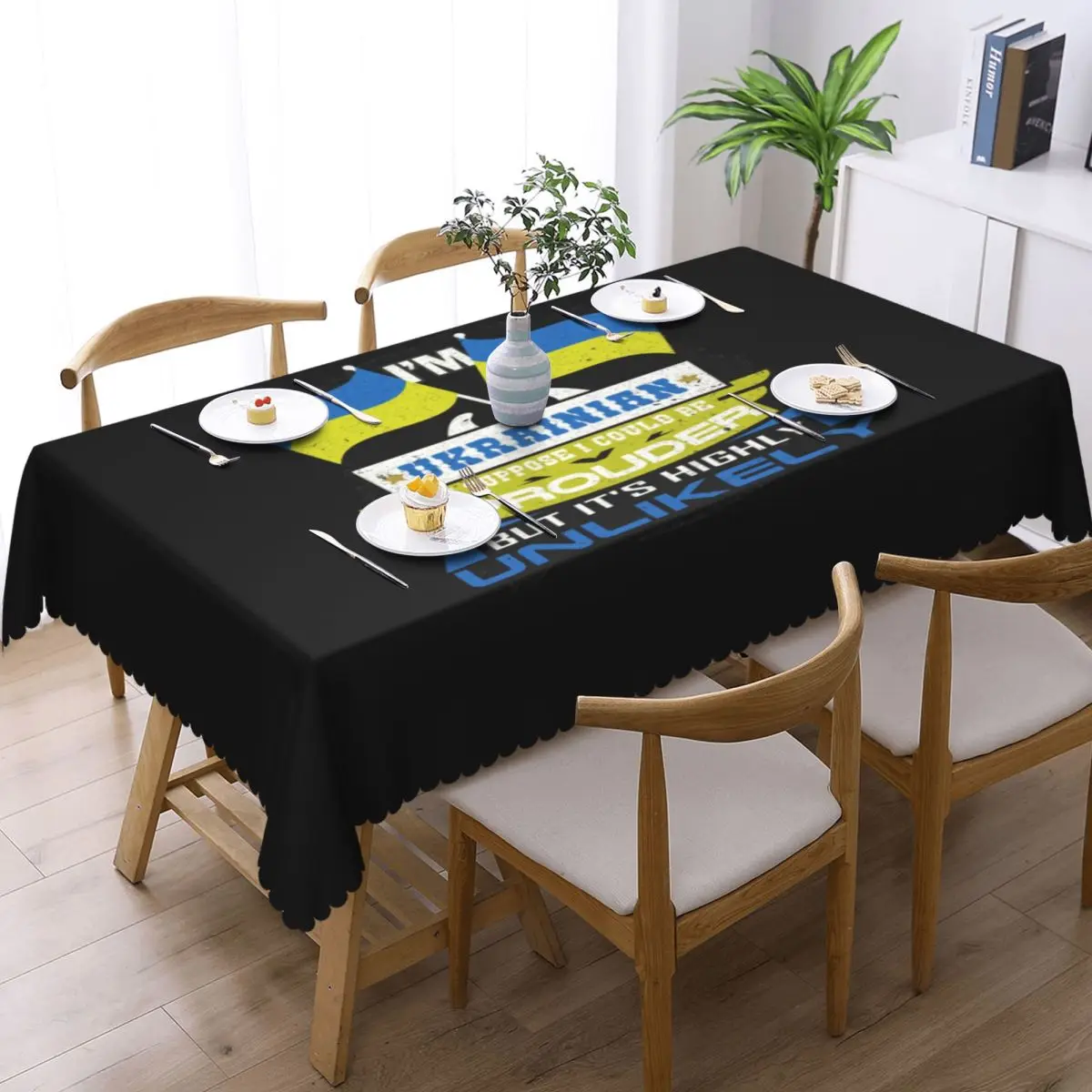 Custom Ukraine's National Flag Tablecloth Rectangular Waterproof Ukraine Table Cloth Cover for Banquet