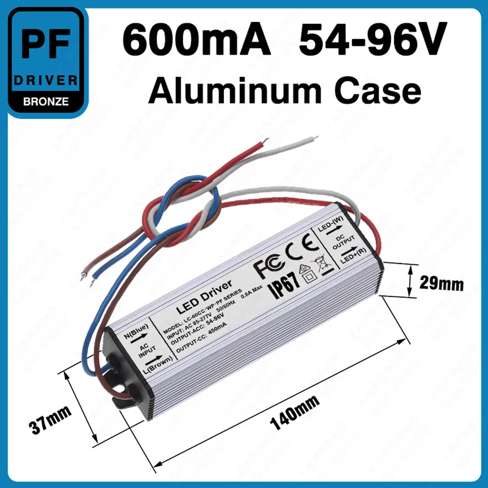 40W 48W 50W 54W 60W 75W 90W LED Driver 1500mA 1200mA 900mA 600mA 450mA 54-96V 18-39V 12-25V Lighting Transformers Power Supply