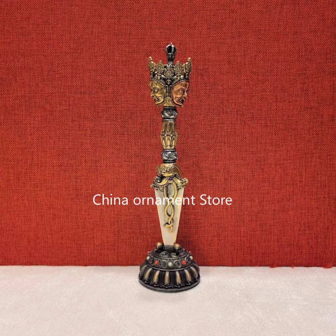Nepalese craftsmanship three-sided puba vajra peel vajra pestle hand handle piece, filth stain, just Seiko magic tool magic pest