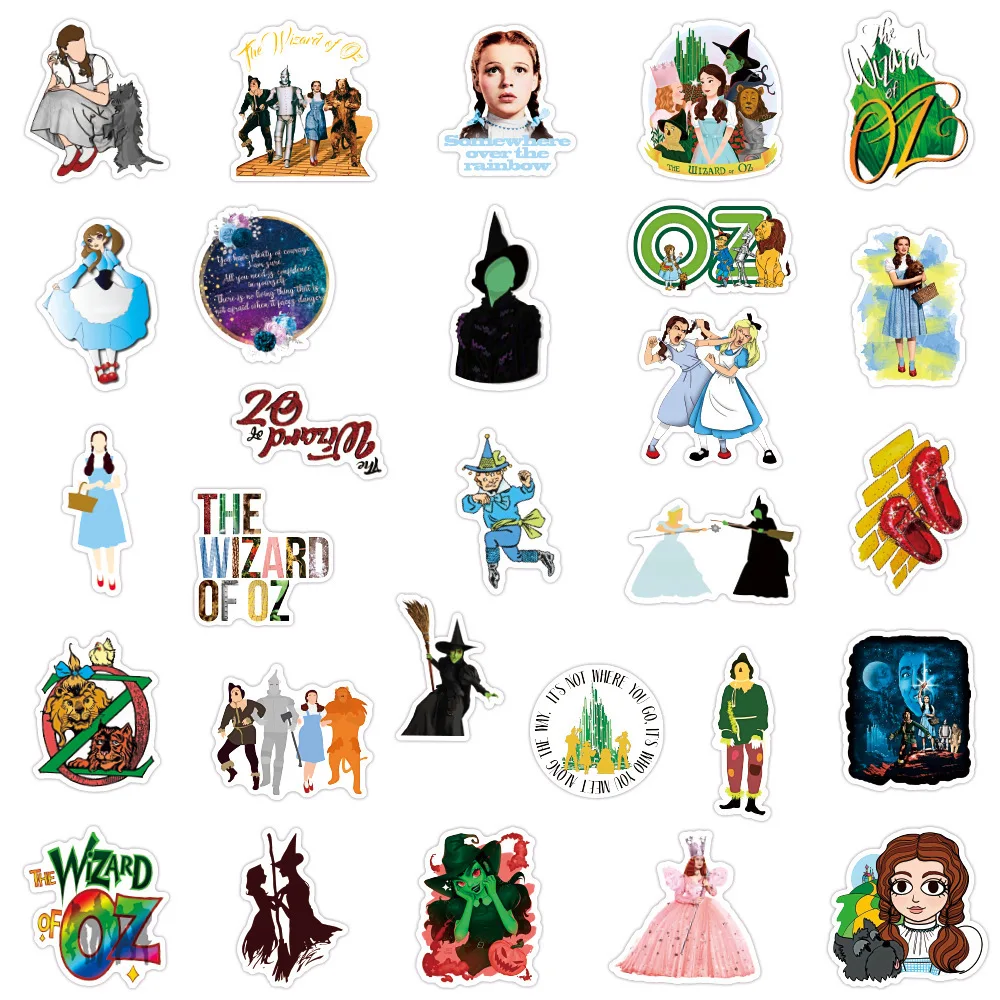 50PCS Fairy Tale The Wizard of OZ Cartoon Graffiti Sticker Decal for Stationery Box Scrapbook Mobile Phone Diary Kids Toys Gifts view 4