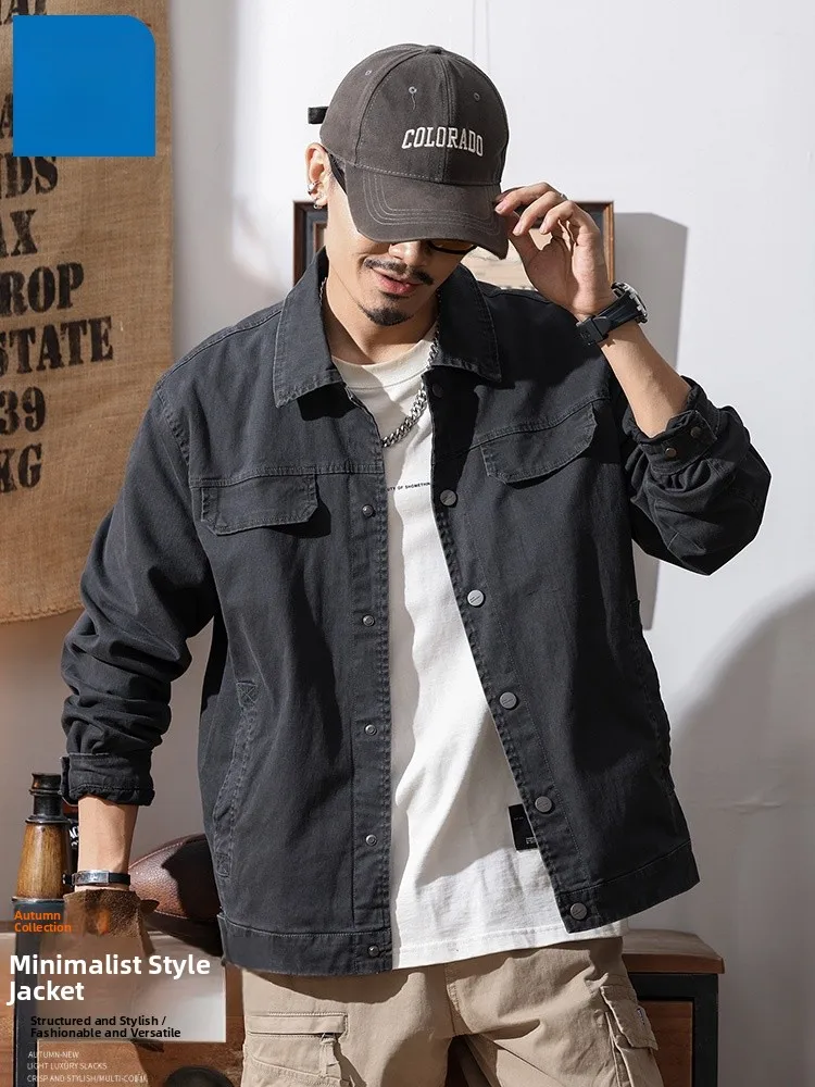 

Jeanswest Casual Denim Jaet Men's Spring 2025 New American Retro Workwear Jaet Cotton Polyester Blend Long Sve