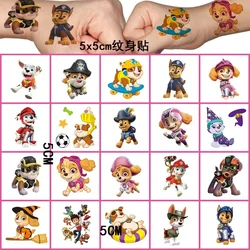 20PCS Paw Patrol adesivi per tatuaggi per bambini Cute Cartoon Anime Figure Patrol Canine tatuaggi temporanei regali giocattolo per bambini impermeabili