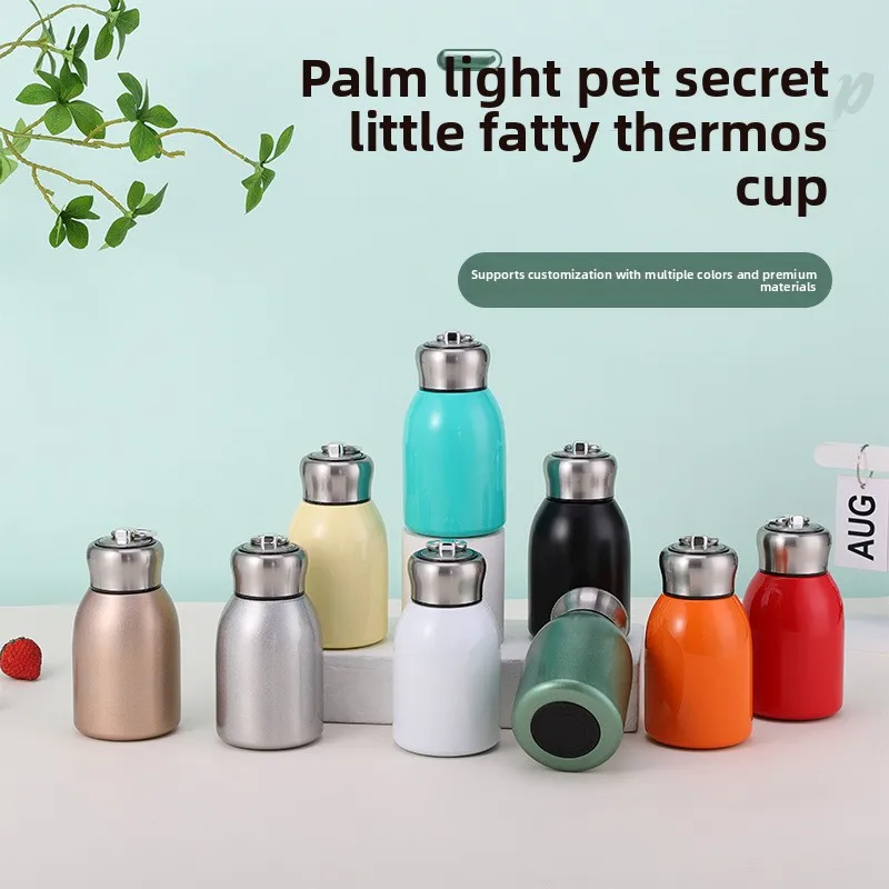 Fashion Stainless Steel Small Fatty Ding Thermos Cup Outdoor Portable Mini Men's and Women's Sports Kettle Pocket Gift Cup