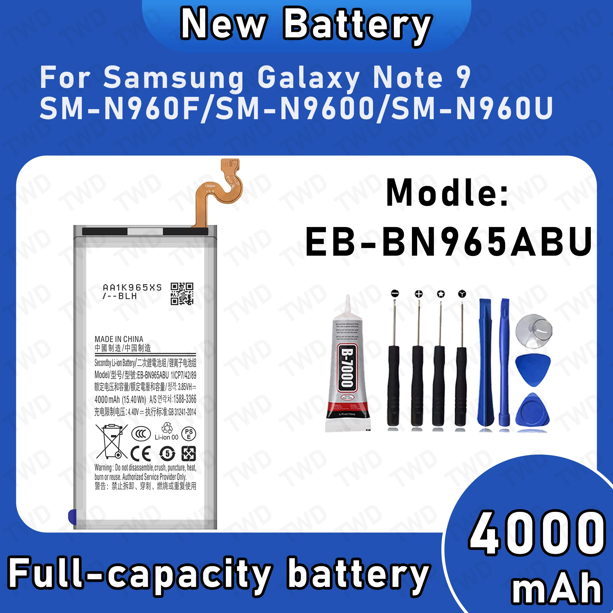 

EB-BN965ABU Large capacity Battery For Samsung Galaxy Note 9/SM-N950F/SM-N950U/SM-N9500 Batteries New High Quanlity+Free Tools