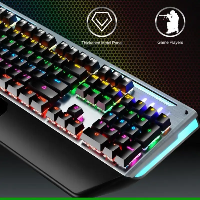 Teclado retroiluminado con LED arcoíris U55C, sensación cómoda, tecla para juegos para computadora escritorio