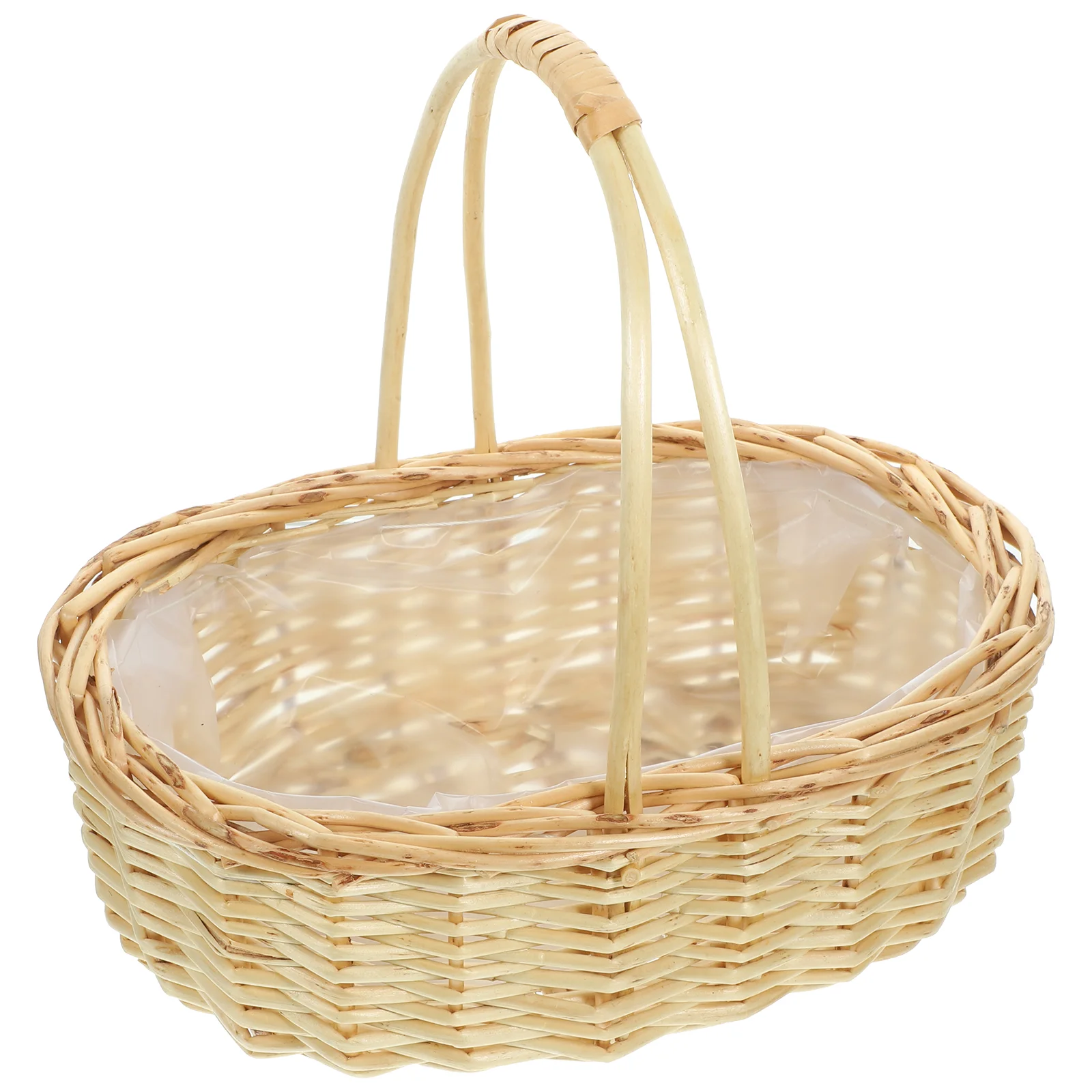 Multipurpose Handmade Rattan (oval Chicken Leg Basket) Travel Decor Wicker Woven Flower