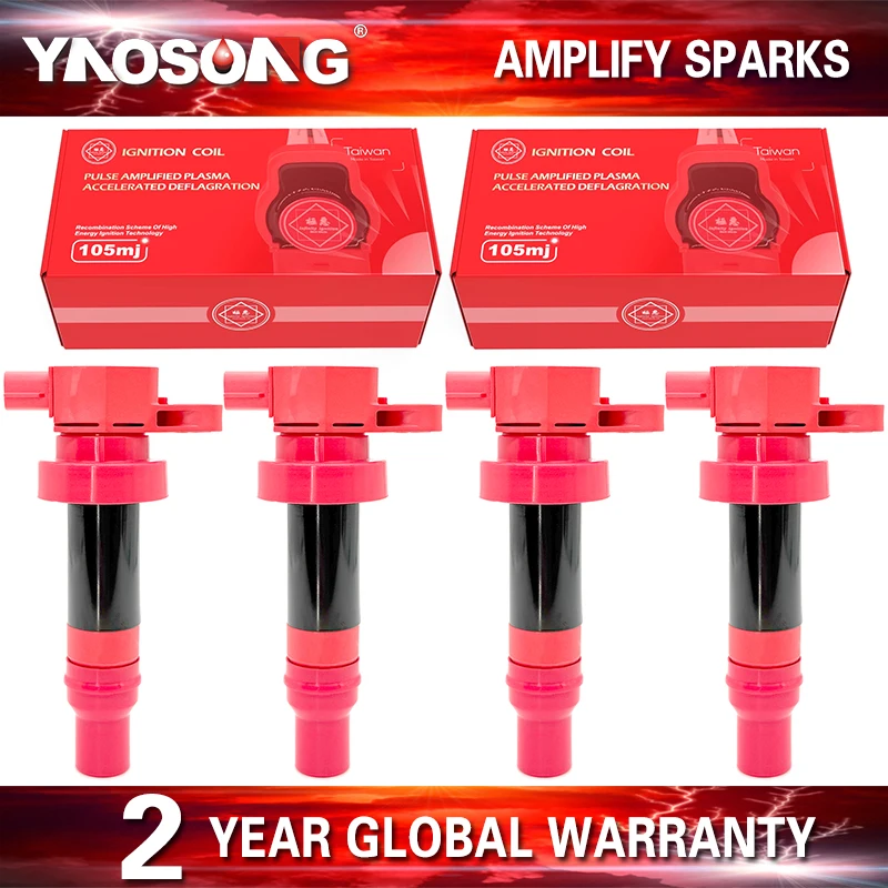 4Pcs Ignition Coil UF636 27301-2B010 273012B010 For Hyundai Accent Elantra GT i30 Kia Soul Rio Forte Koup Cee'D 1.6L 2010-2019