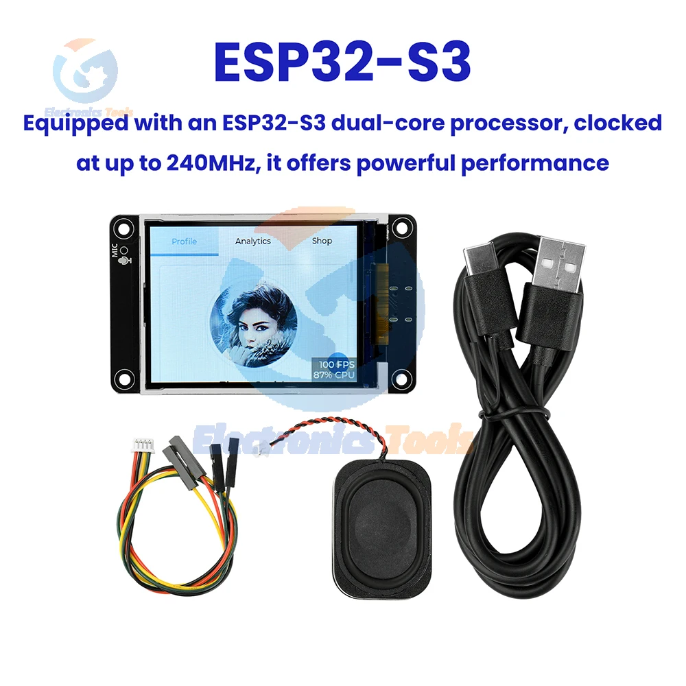ESP32-S3 Development Board WiFi Bluetooth Dual Core Processor AI Smart Display 2.8-Inch Touch Screen Supports Xiaozhi Type-C
