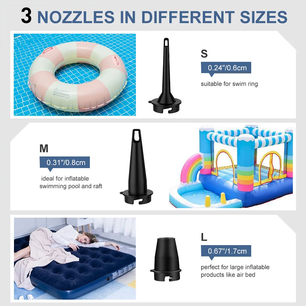 1 Set Outdoor Multifunctional Suction and Inflation Pump Large Capacity 5200mAh, Swimming Circle Fast Inflation image 5