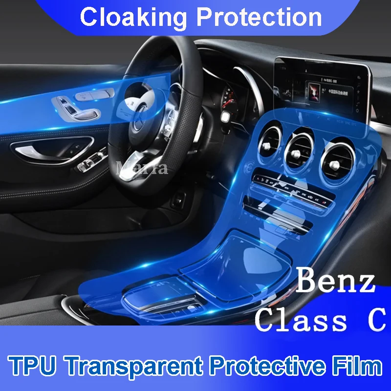 

For Mercedes Benz C C180 C200 Class GLC 200 260 W203 W204 W205 Anti-Stratch Car Sticker Transparent TPU Car Protective Film