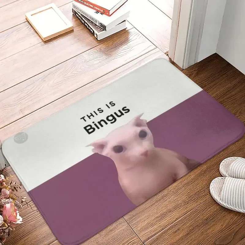 Personalized This Is Bingus Doormat Mat Anti-Slip Kawaii Sphynx Cat Bath Kitchen Garage Rug Carpet 40*60cm