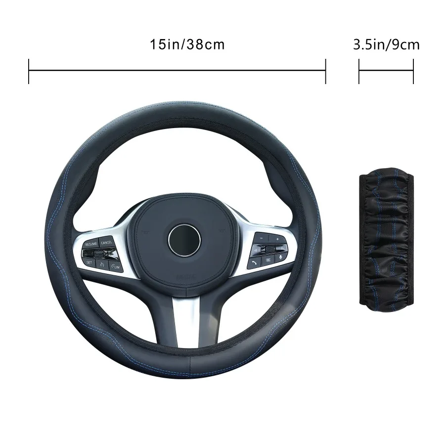 The 1PC car steering wheel cover has no inner ring embossed corrugations and is round for all seasons