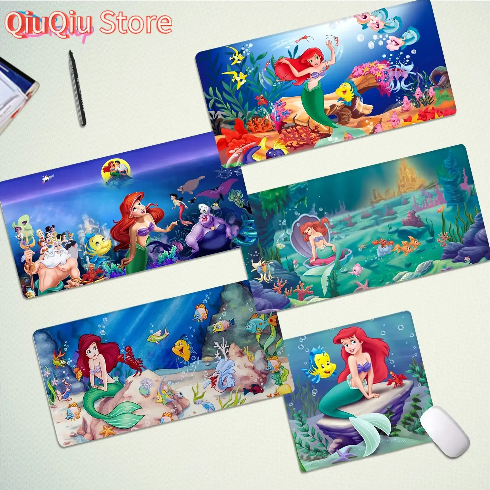 Disney Die kleine Meerjungfrau Mauspad Schönes großes Gaming-Mauspad L XL XXL Gamer-Mauspad Größe für Spiel Tastatur-Pad für Gamer