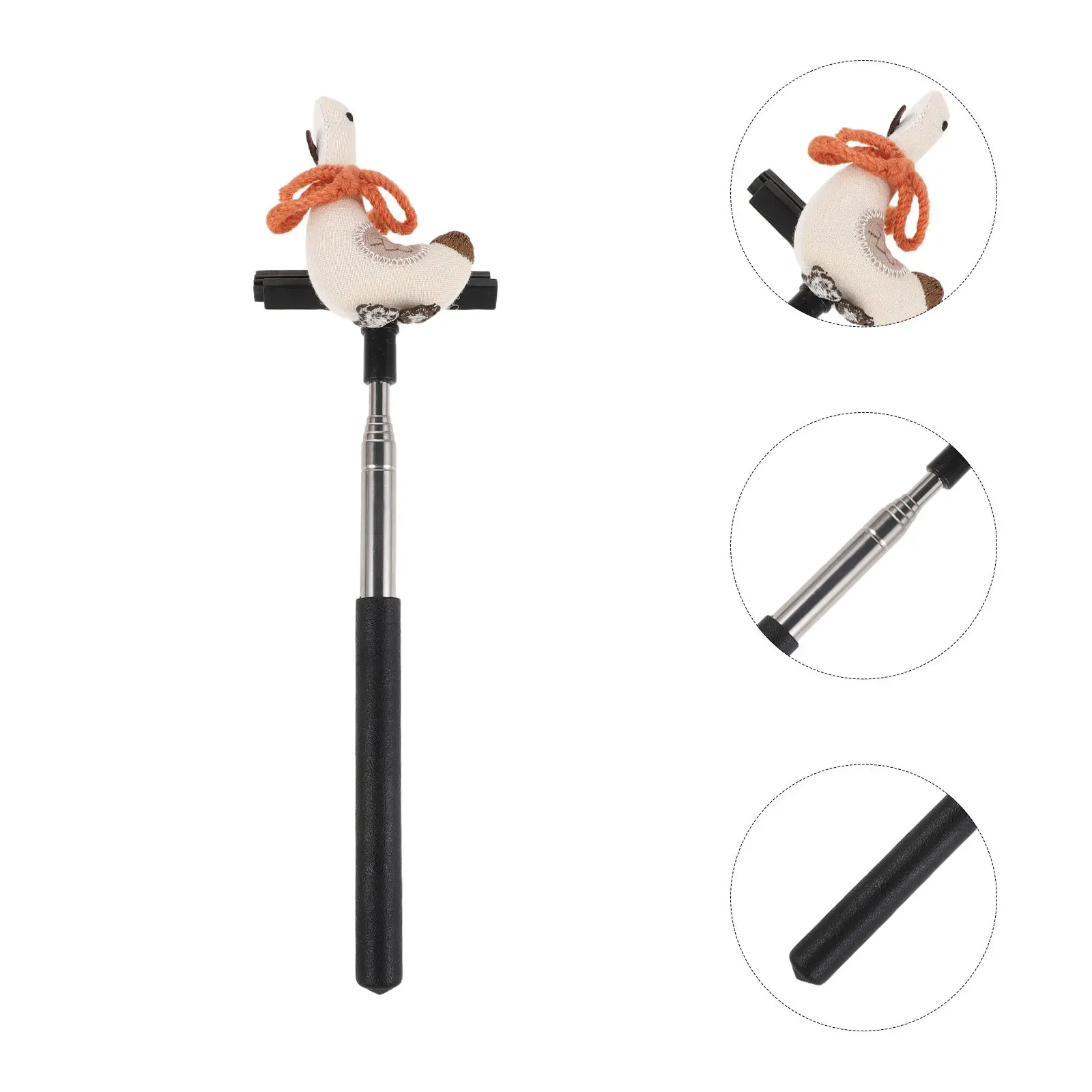 Car Rearview Mirror Wiper Retractable Cute Duck Black Portable Windshield Cleaning Tool Rain Glass Wiper Extendable