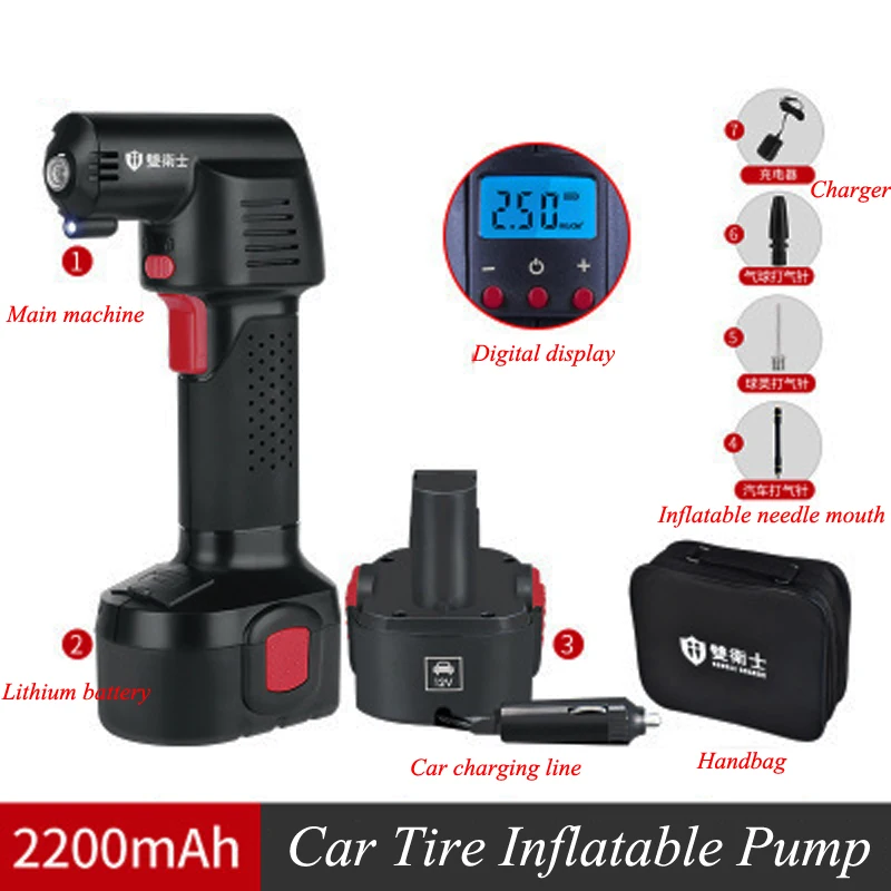 Wireless Car Tire Inflatable Pump Cordless New Car Air Compressor for Car Emergency Portable Rechargeable Tyre Inflator