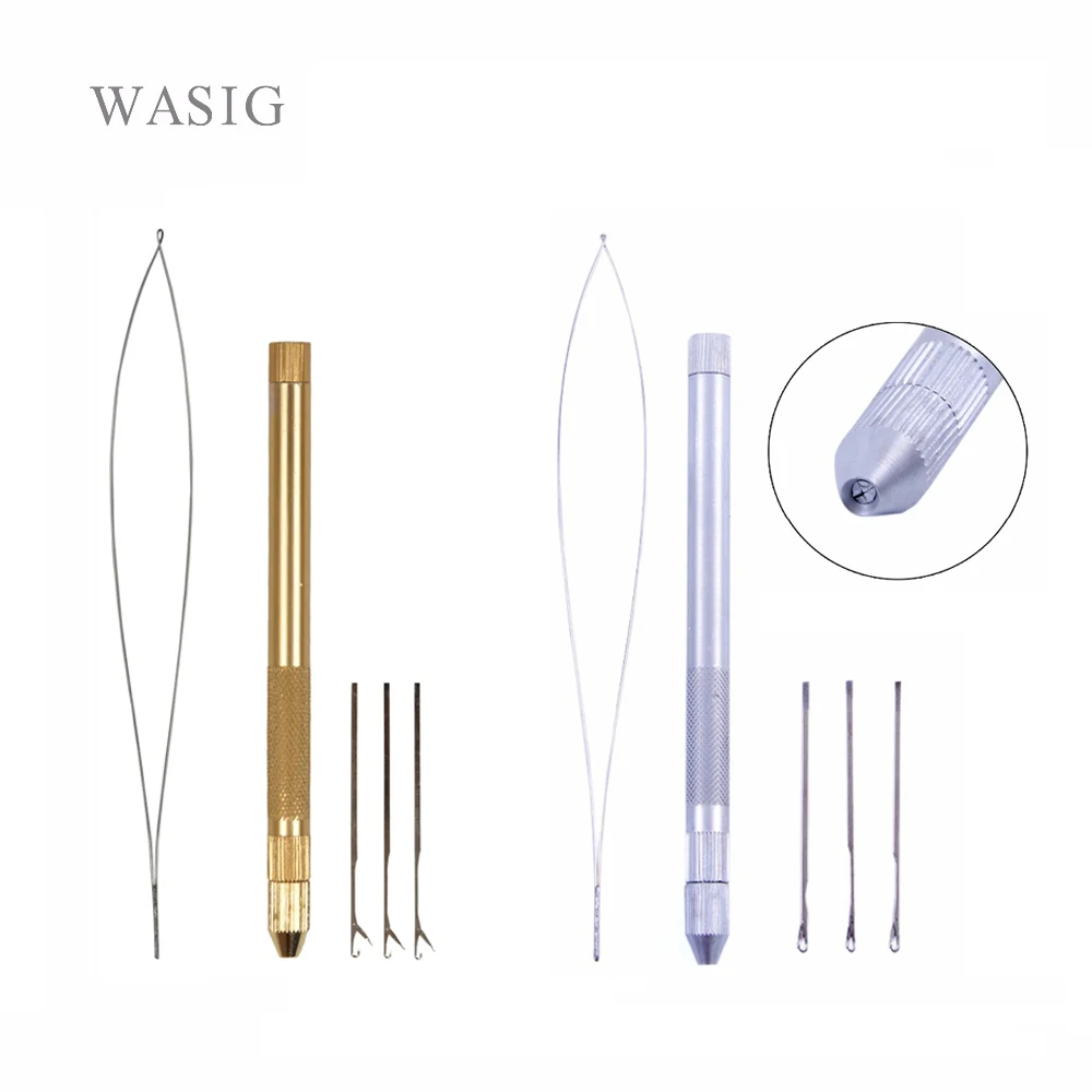 1pc Ventilating Needle Micro Bead Tool Loop Handle Pull Hook And Wire Beading Needle Hair Extension Loop Tool