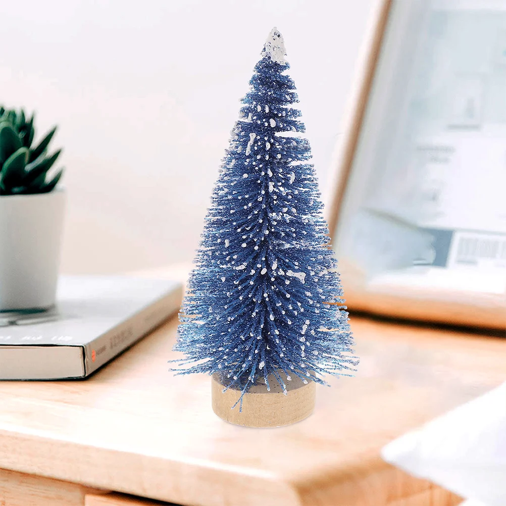 

8Pcs Christmas Mini Pine Tree Adornment Wooden Xmas Desktop Decor Unique Craft for Indoor Fireplace Window Scene