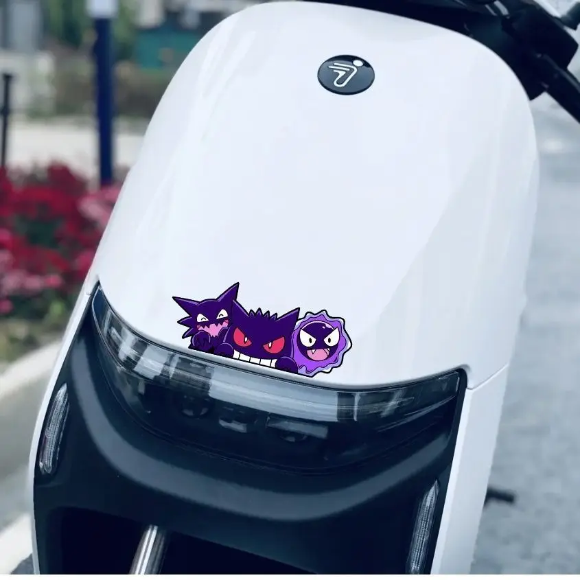 Cute Pokemon Gengar Anime Car Stickers Decals for Motorcycle Scooter Notebook and Luggage view 3