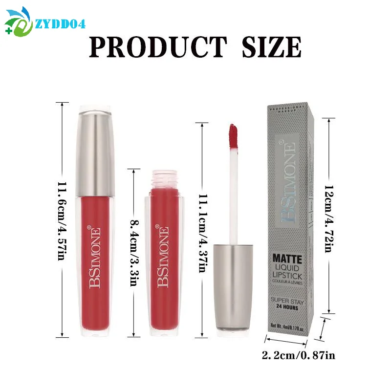 ● ملمع شفاه مطفي من بيسيمون، أحمر شفاه مقاوم للماء، مرطب، طويل الأمد، لا يلتصق بالكوب، لون عاري، هدايا لعيد الميلاد وعيد الحب