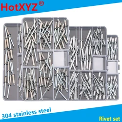 304 stainless steel Self Plugging Open End Dome Head Pop Blind Rivets Assortment Kit Set Sheet Metal, Automotive Duct Work
