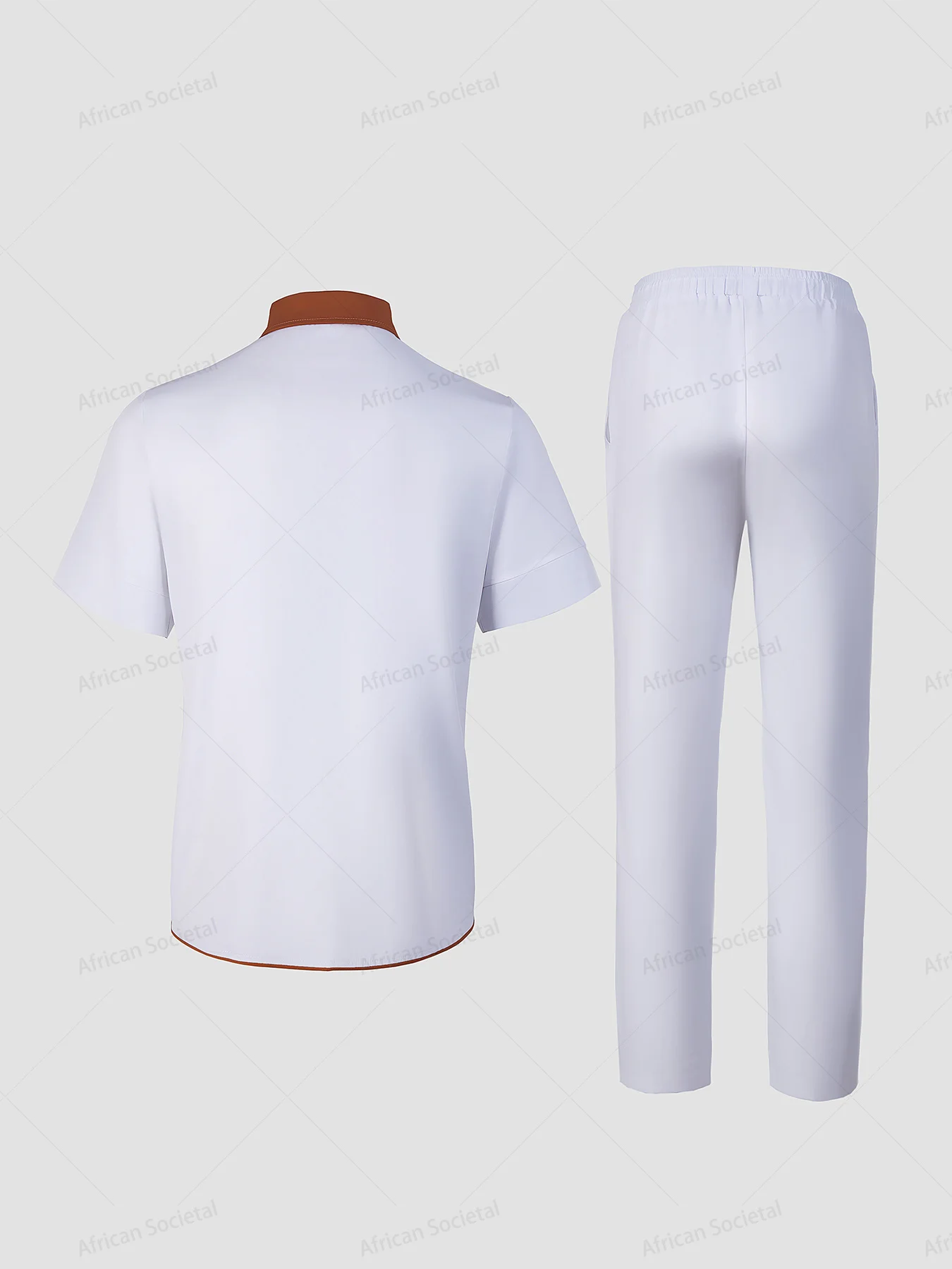 Summer Nigerian White T-Shirt Men Traditional Outfits Men Polo Shirts 2 Piece Set Luxury Clothing Short Sleeved 2024 New In Sets