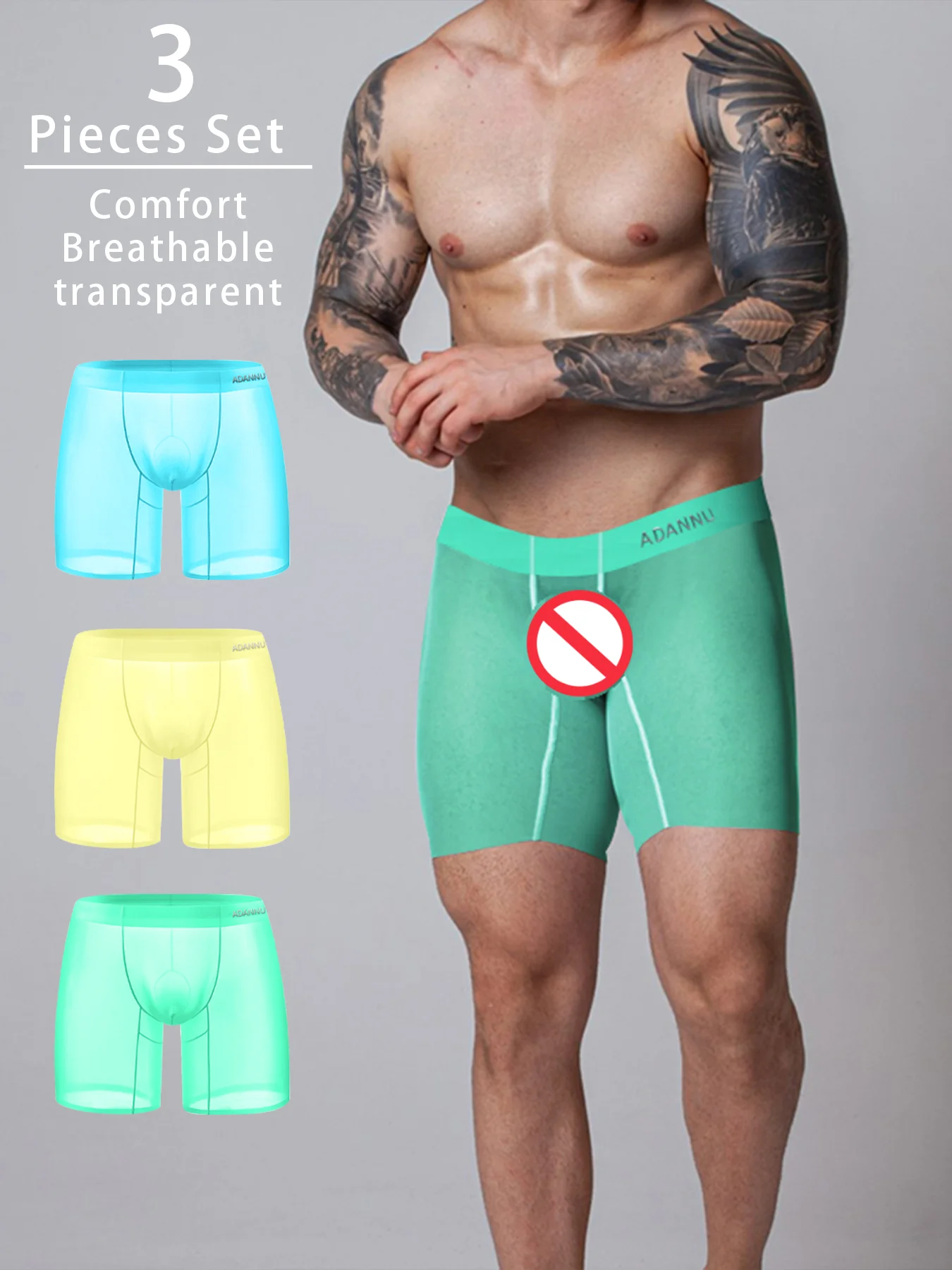 

New Ice silk Men's Boxers Soft Comfortable Underpants Men Transparent Underwear Ultrathin Breathable Male Boxer Shorts Trunks