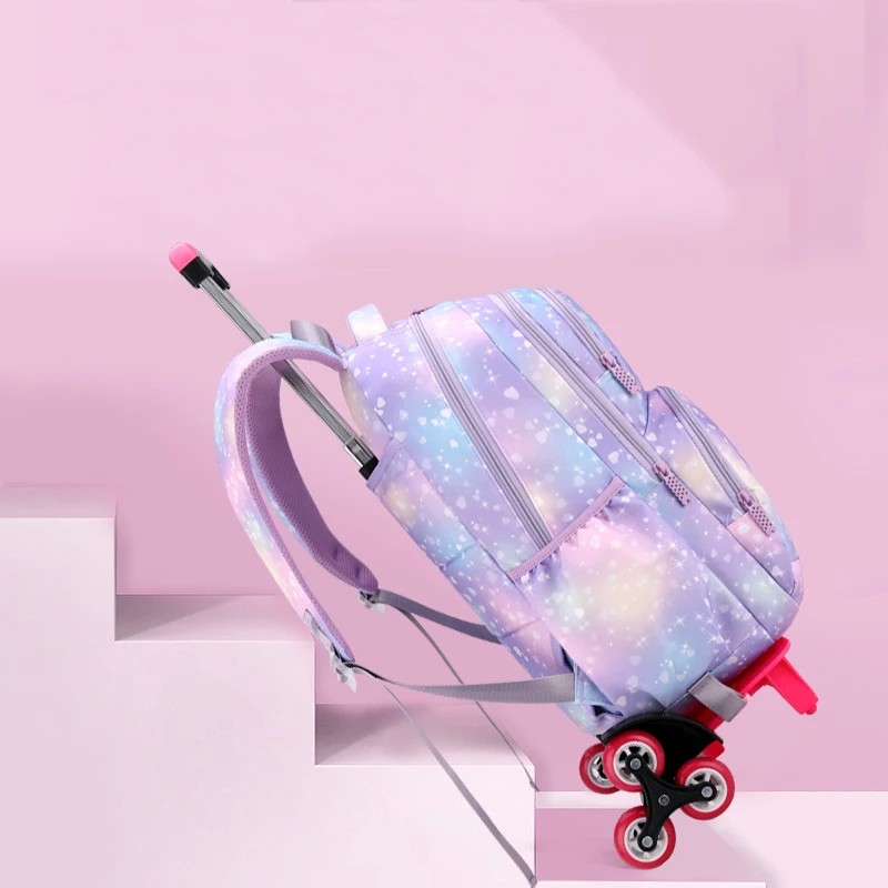 Koko cat Cartoon 3D Kids Children School Trolley Bag Beauty God Bags Girls Bookbag School Trolley Bag for Teens Girl Student Bag