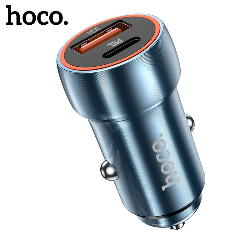 

Hoco PD20W QC3.0 Type C USB Car Charger Fast Charging For iPhone 13 12 Series Dual Port Phone Charger Adapter For Samsung Huawei