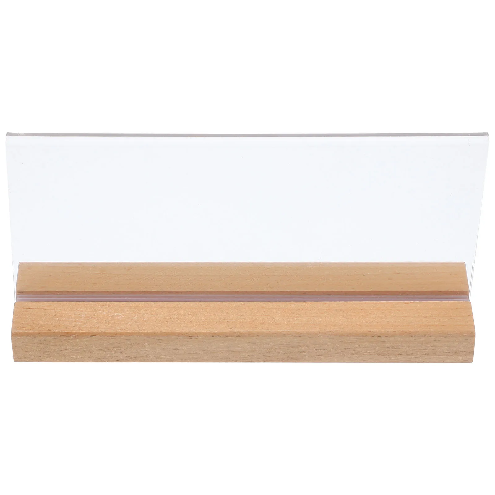 

Clear T Shape Sign Holder Abs Wood Document Holder Large Size Transparent Table Display Stand For Restaurant Wedding