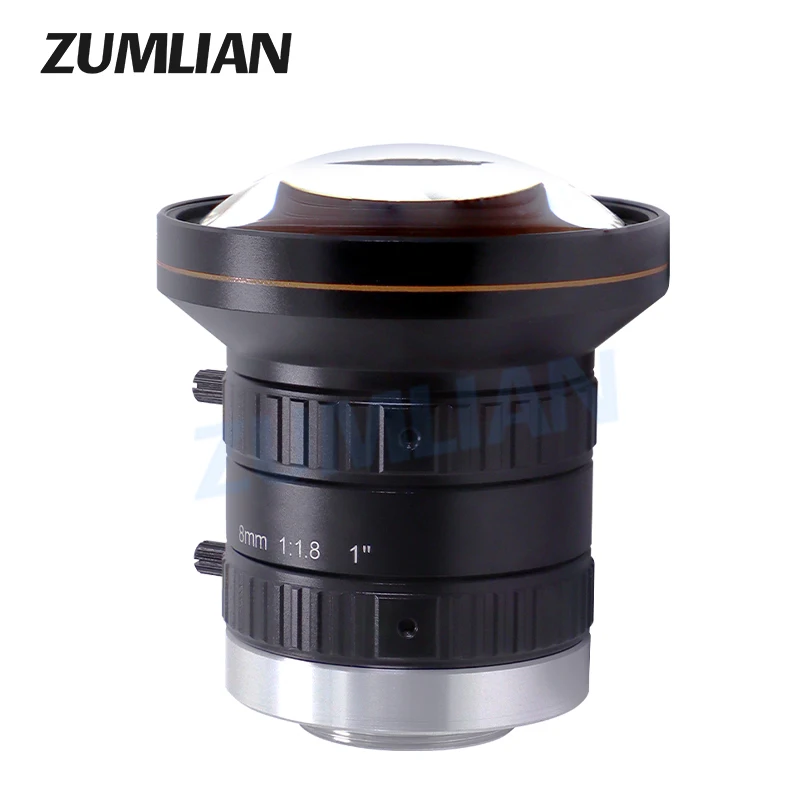 ZUMLAIN 12.0MP 8mm Fixed Focal Length 1 Inch Big Sensor Size High Resolution Manual Iris F1.8-16 Low Distorsion FA C Mount Lens