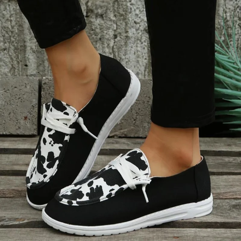 Shoes for Women 2023 Leopard Print Women's Vulcanize Shoes Summer Round Head Women's Casual Shoes New Light Classic Sneakers