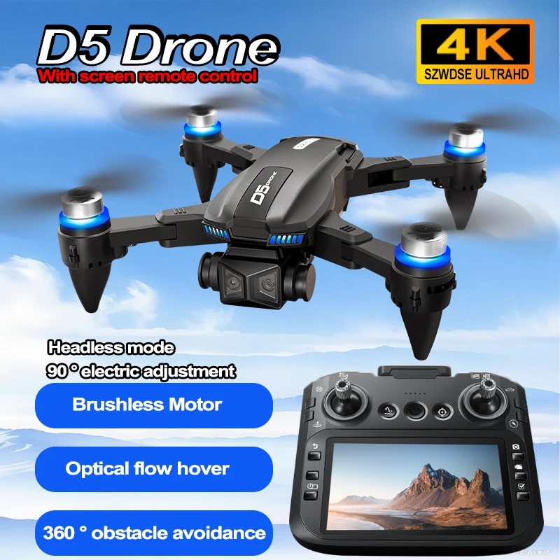 

2025 NEW D5 Drone Professional 4.3 inches screen 4k Camera WIFI brushless motor FPV Obstacle Avoidance Quadcopter Toys Drone