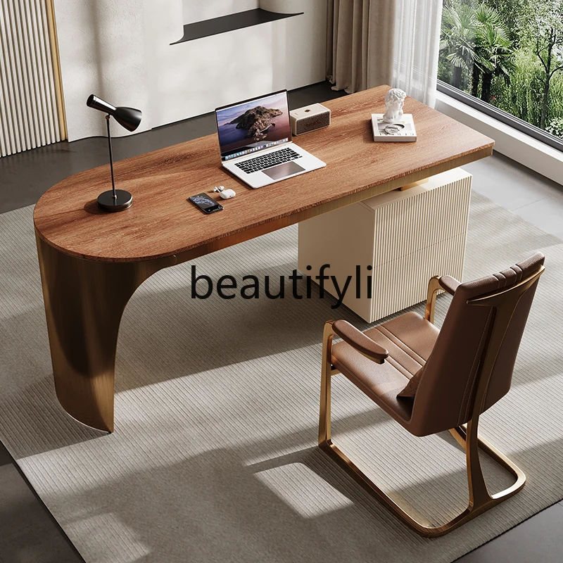 

Italian minimalist desk light luxury desk designer high-end computer desk