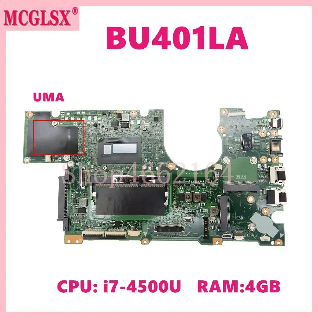 BU401LA с процессором i5/i7-4-го поколения 4 ГБ ОЗУ UMA/DIS, материнская плата для ноутбука Asus BU401L BU401LG BU401LA BU401LAV, материнская плата